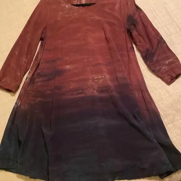 Michael Stars Women’s 3/4 Length Sleeve Lightweight Ombre Swing Dress Size L - Picture 3 of 5